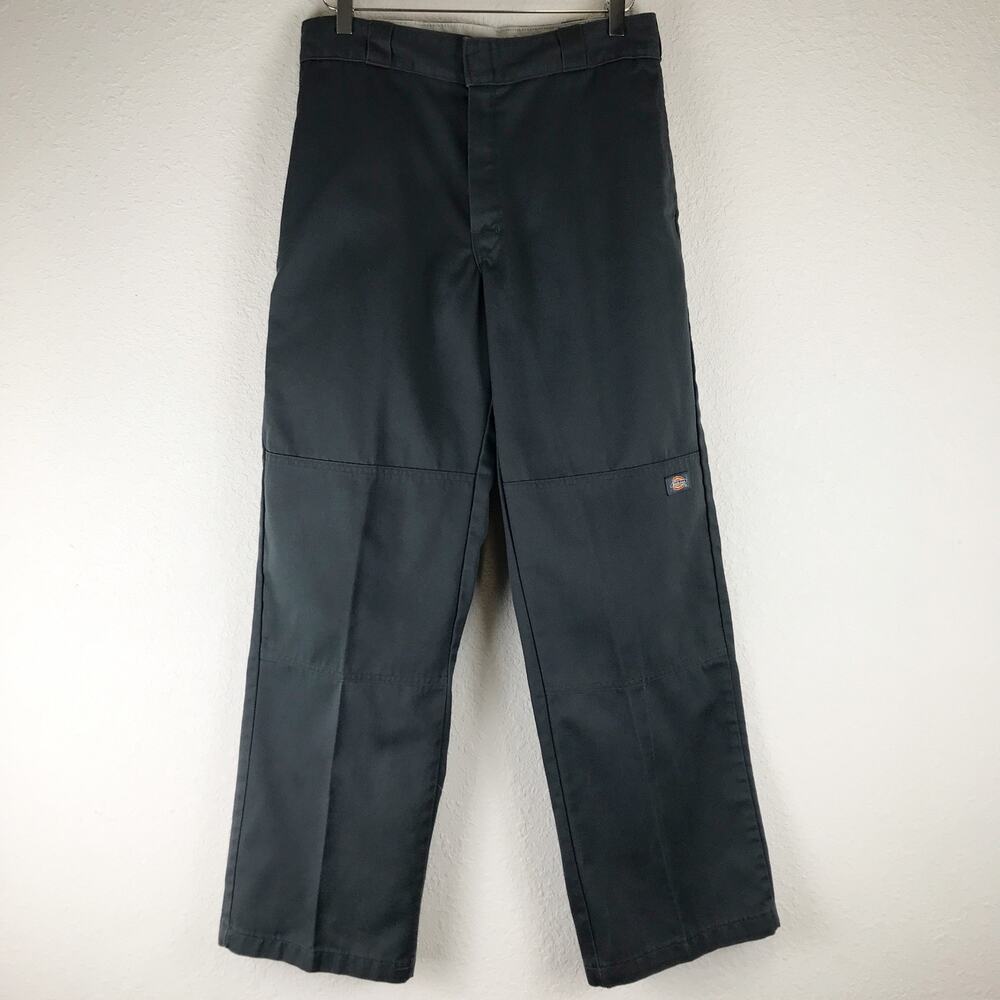 Dickies Loose Fit Double Knee Work Pants Straight Leg High Rise Charcoal 32x32